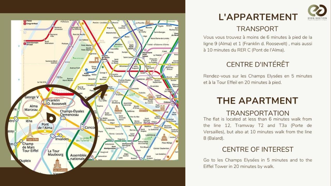 Champs Elysées!Montaigne, New Luxurious 6pers flat Parigi Esterno foto